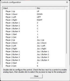 M2 Controls configuration window